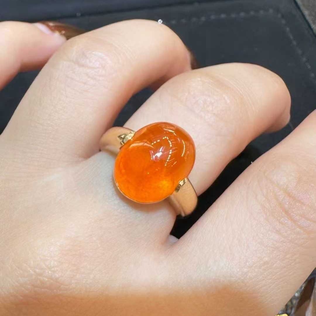 14k Gold 14.16 Ct Natural Spessartine Ring - 4