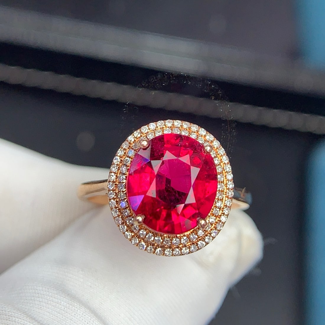 14k Gold 3.1 Ct Natural Tourmaline & Diamond Ring - 2