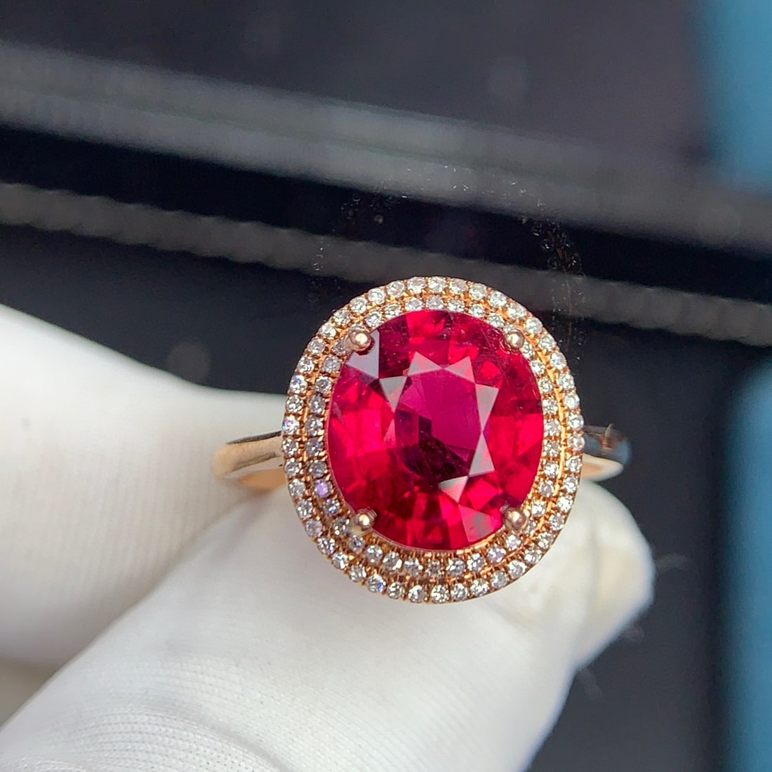 14k Gold 3.1 Ct Natural Tourmaline & Diamond Ring - 7