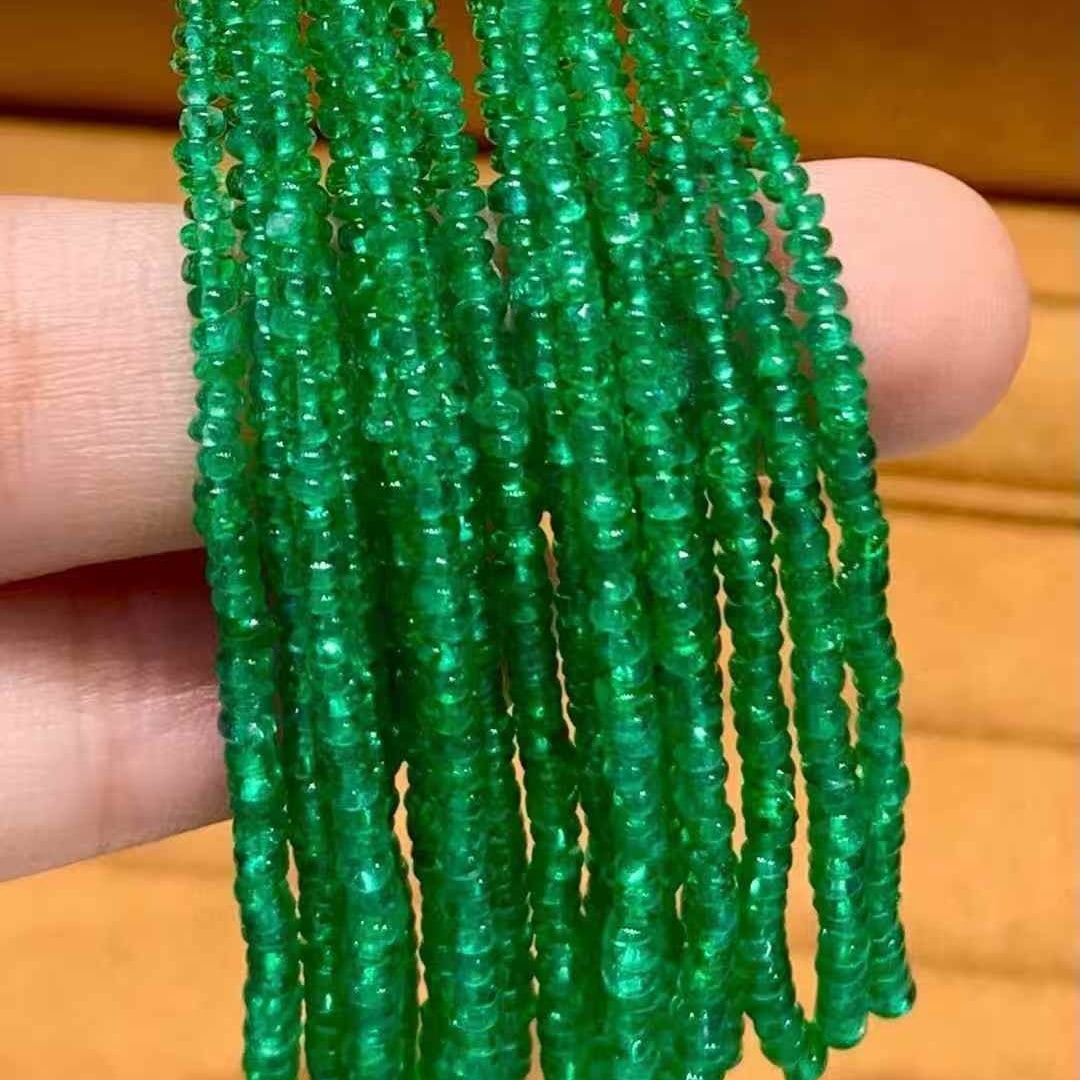 14k Gold 45 Ct Natural Emerald & Diamond Earrings - 6