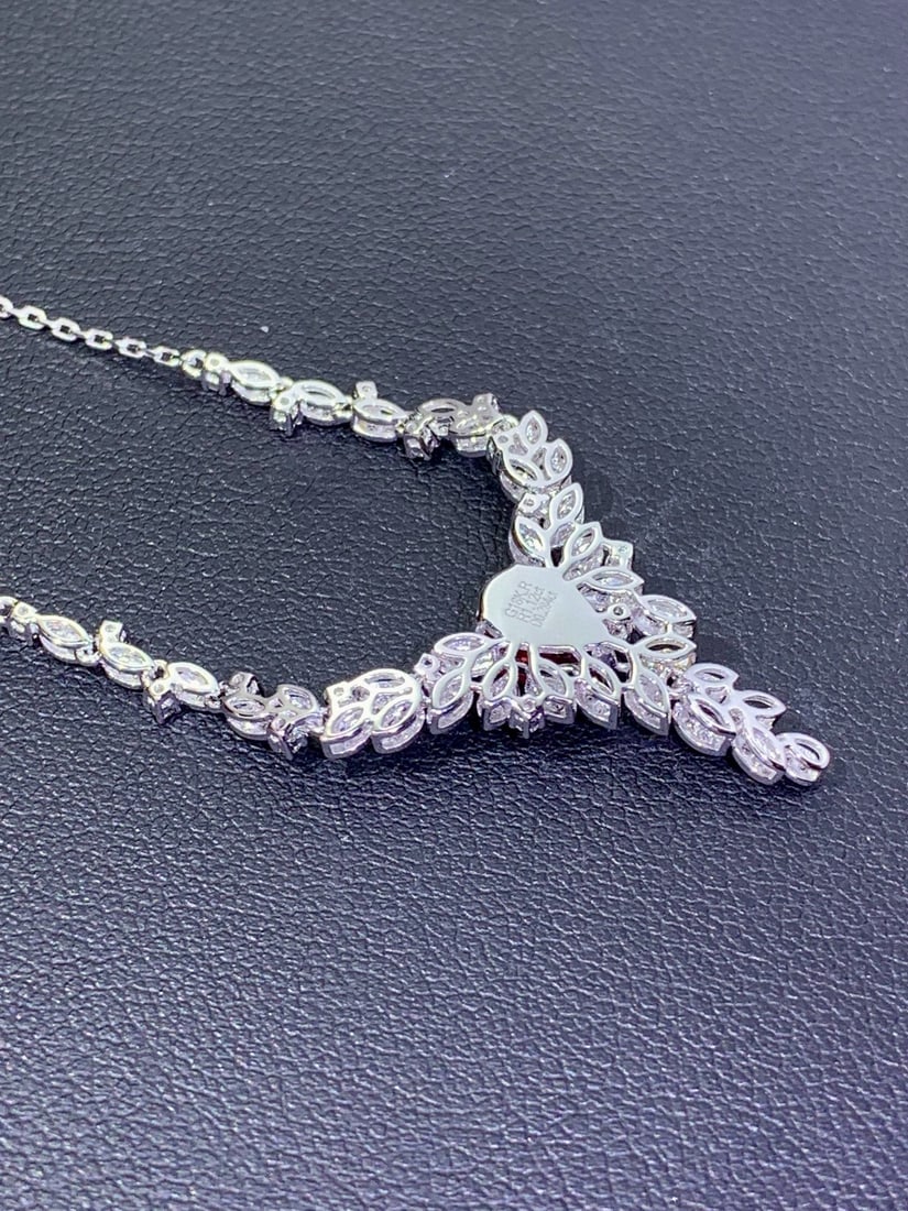 14k Gold 1.40 Ctw Natural Ruby & Diamond Necklace - 2