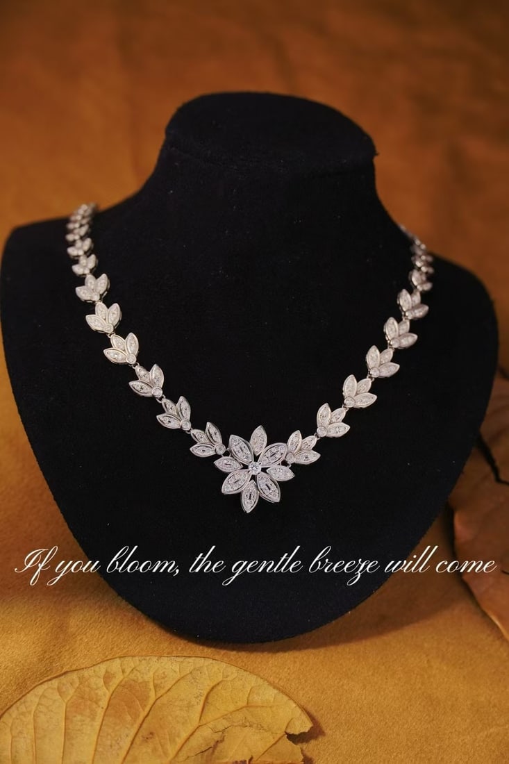 14k Gold 2.1 Ct Natural H Diamond Necklace: Ref:231111075 // gold content:14k gold // main gemstone:diamond // shape:round // carat weight:2. 1ct // clarity grade:vs-si // color:h // treatment:natural // cut grade:g // Condition: NewLow