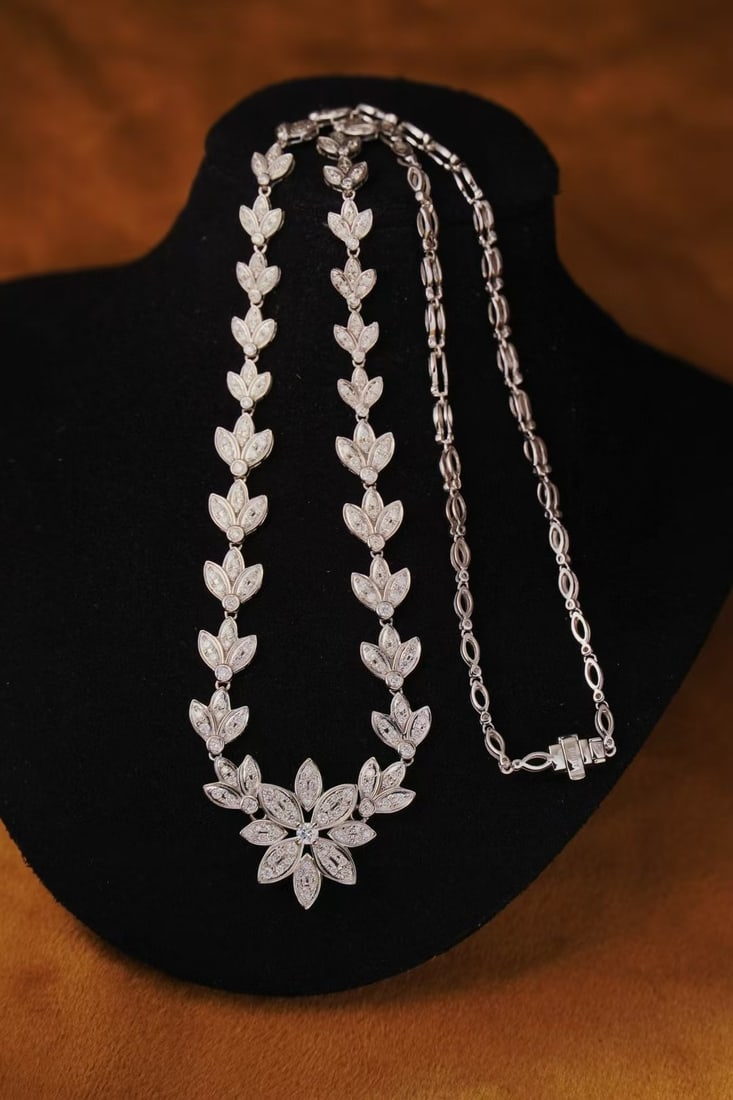 14k Gold 2.1 Ct Natural H Diamond Necklace - 2