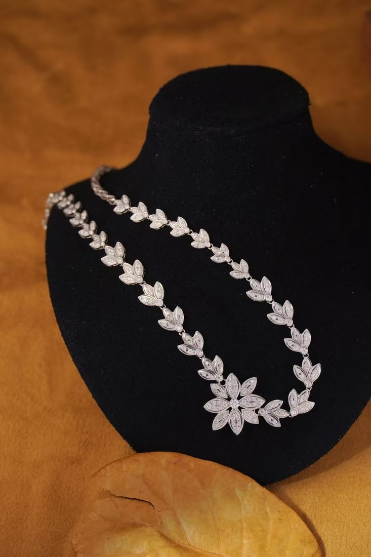 14k Gold 2.1 Ct Natural H Diamond Necklace - 3