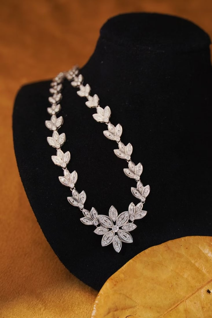 14k Gold 2.1 Ct Natural H Diamond Necklace - 4