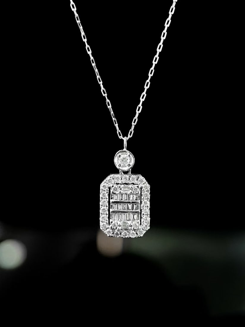 14k Gold 0.5 Ct Natural H Diamond Necklace - 6