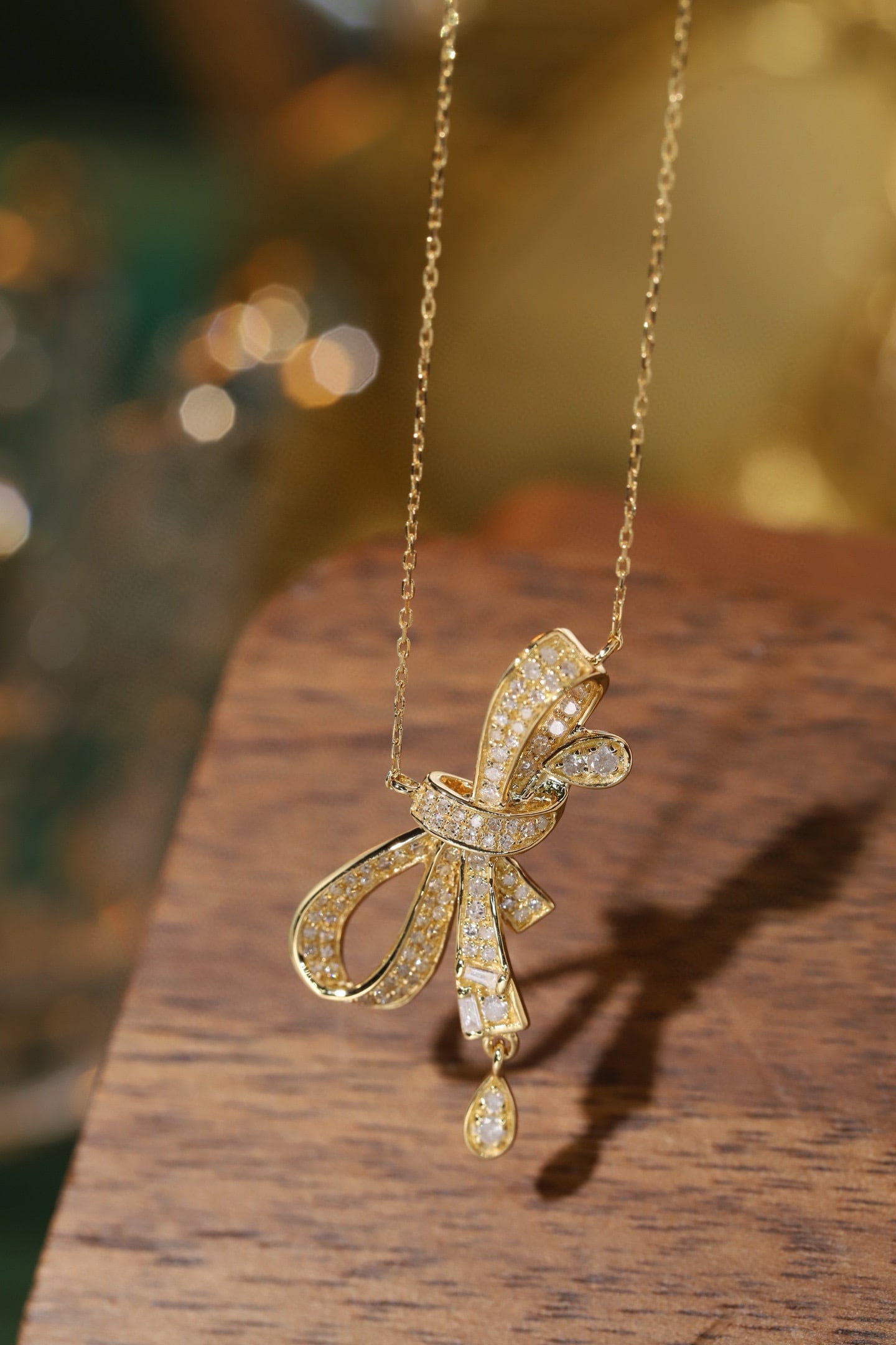 14k Gold 0.3 Ct Natural H Diamond Necklace - 2