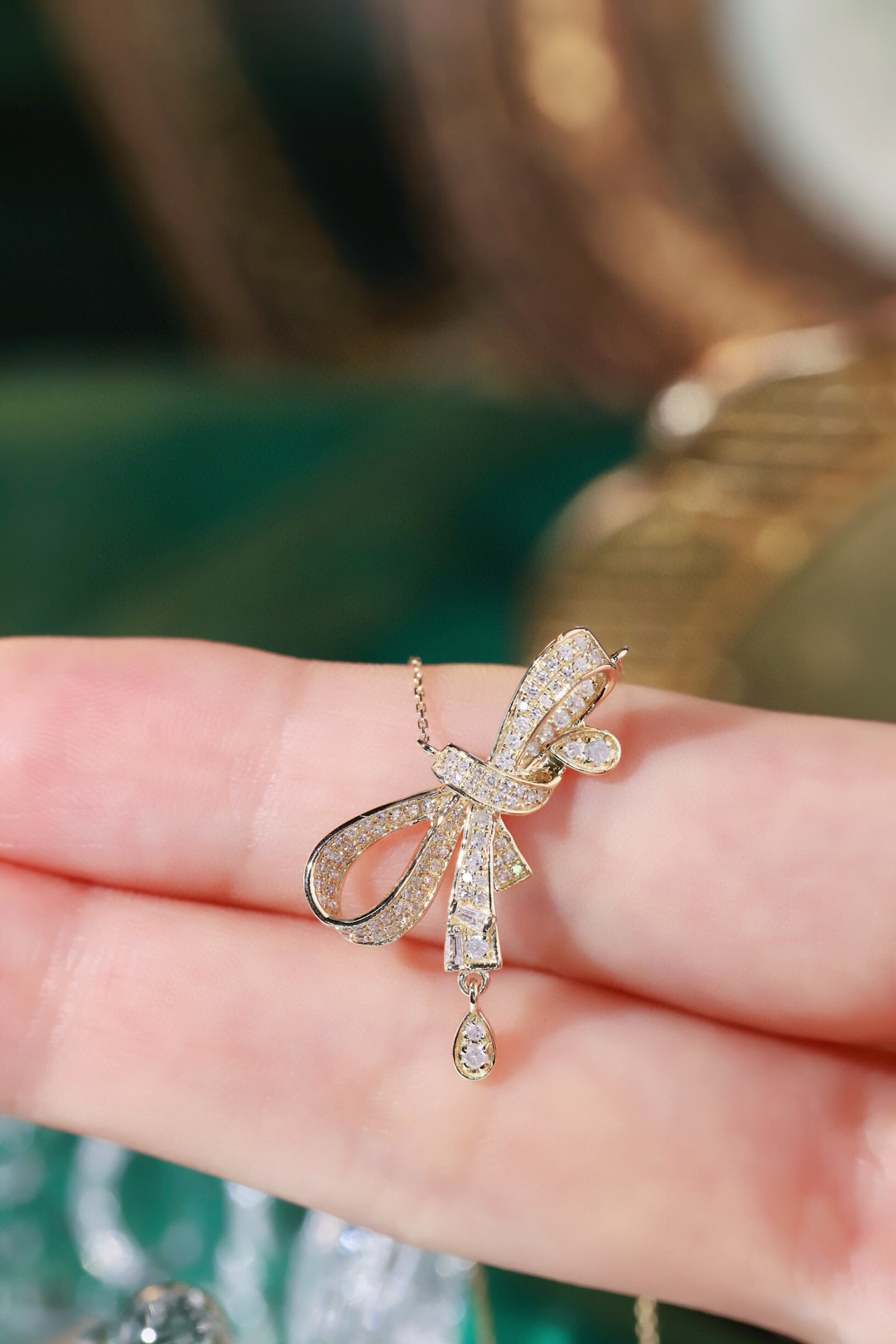 14k Gold 0.3 Ct Natural H Diamond Necklace - 5