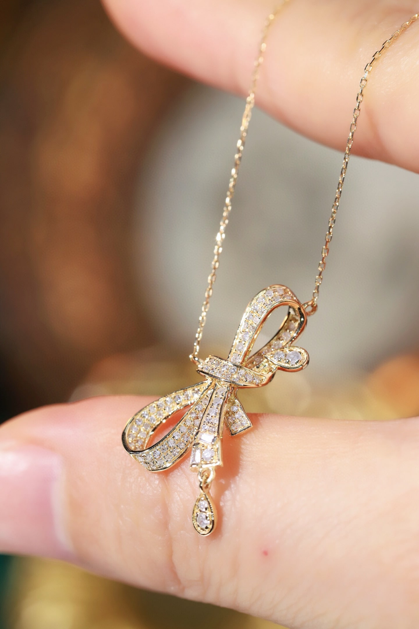 14k Gold 0.3 Ct Natural H Diamond Necklace - 6