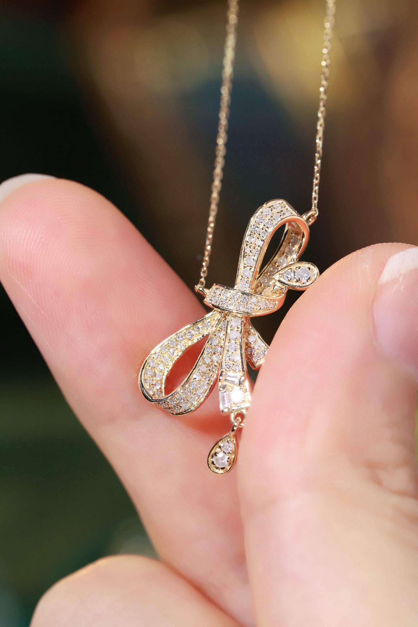 14k Gold 0.3 Ct Natural H Diamond Necklace - 7