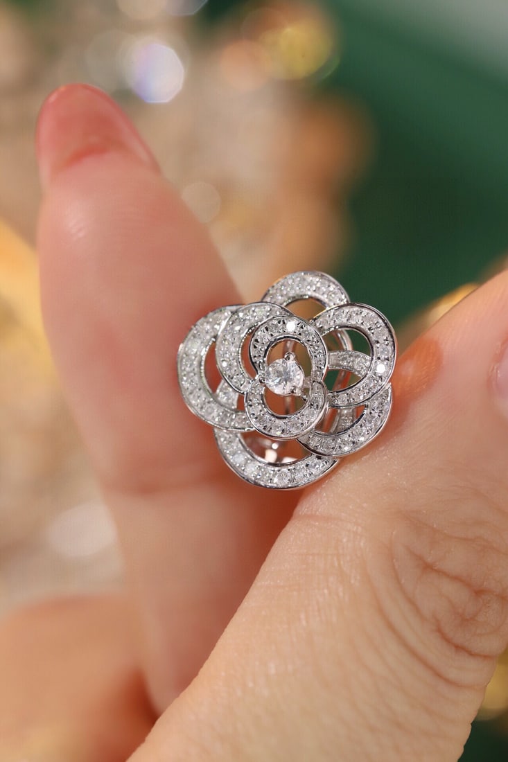 14k Gold 0.9 Ct Natural H Diamond Earrings - 2