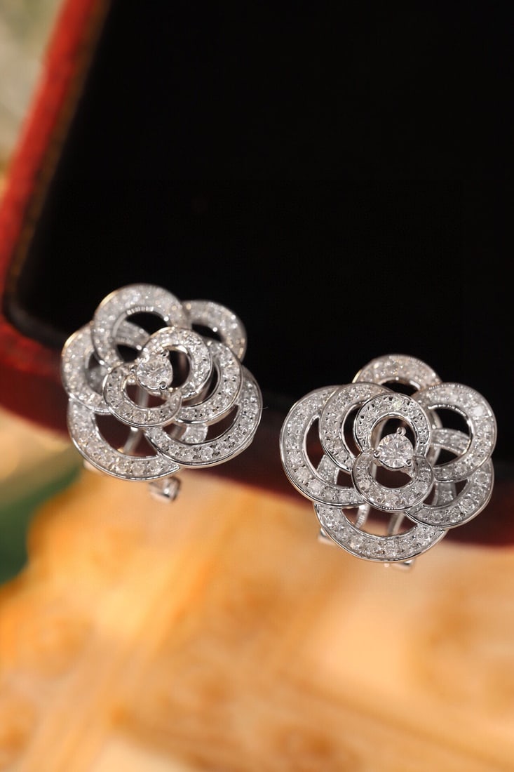 14k Gold 0.9 Ct Natural H Diamond Earrings - 5