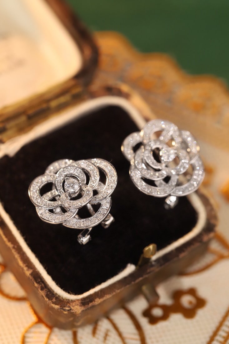 14k Gold 0.9 Ct Natural H Diamond Earrings - 7