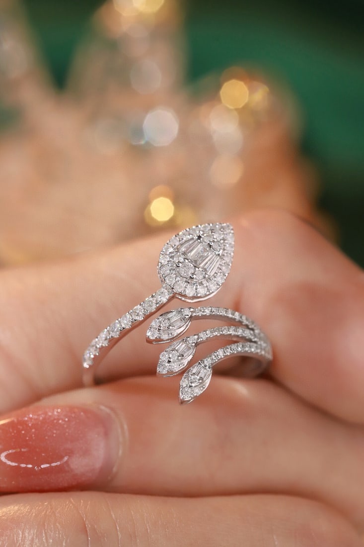 14k Gold 0.5 Ct Natural H Diamond Ring - 3