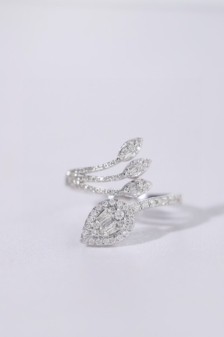 14k Gold 0.5 Ct Natural H Diamond Ring - 5