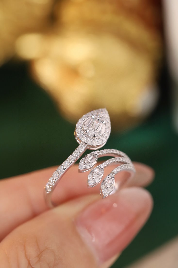 14k Gold 0.5 Ct Natural H Diamond Ring - 6