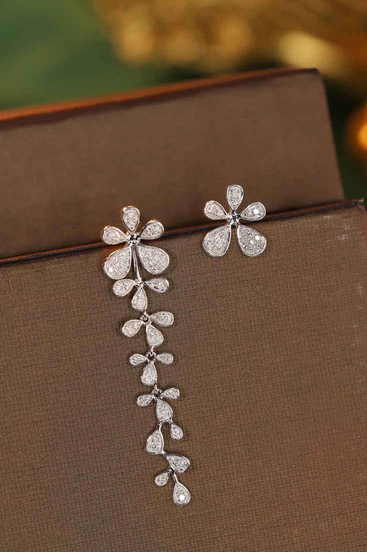 14k Gold 0.4 Ct Natural H Diamond Earrings - 3