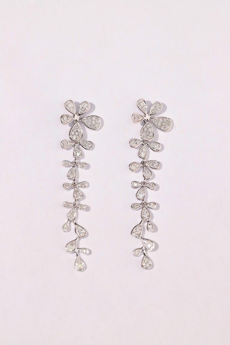 14k Gold 0.4 Ct Natural H Diamond Earrings - 5