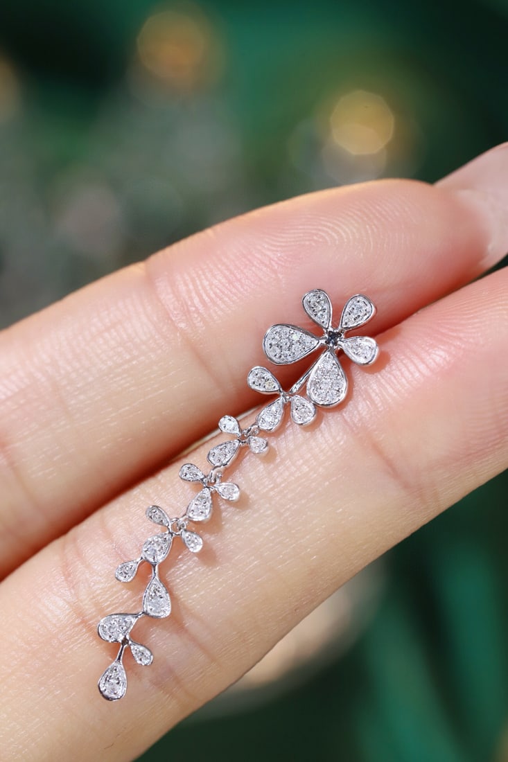 14k Gold 0.4 Ct Natural H Diamond Earrings - 6