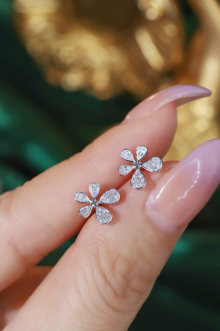 14k Gold 0.4 Ct Natural H Diamond Earrings - 7