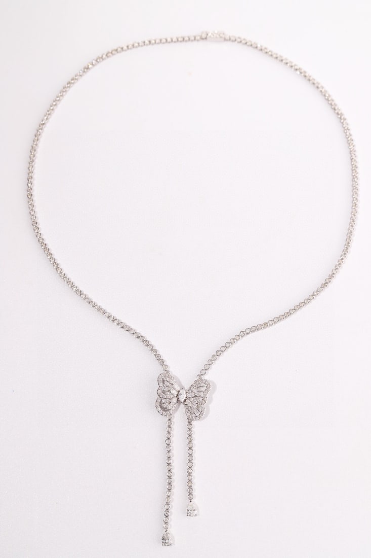 14k Gold 3.7 Ct Natural H Diamond Necklace - 3
