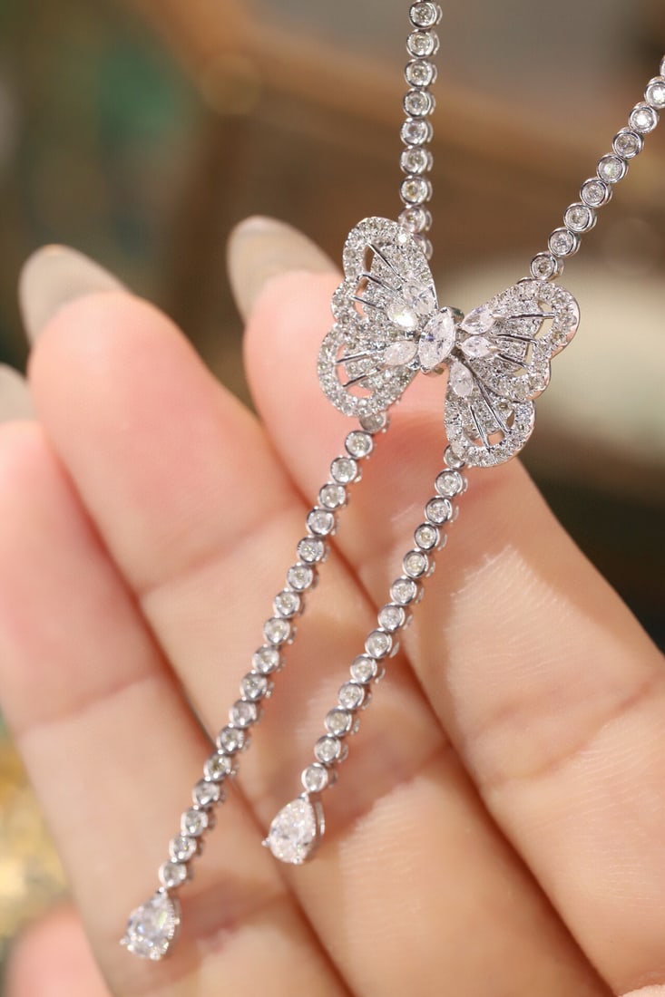 14k Gold 3.7 Ct Natural H Diamond Necklace - 7