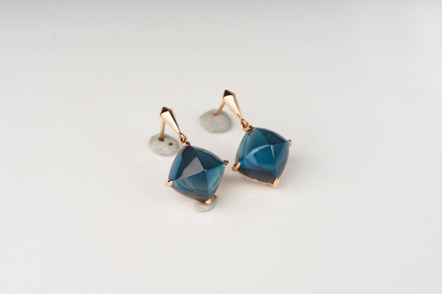 14k Gold 15 Ct Natural Topaz Earrings - 3