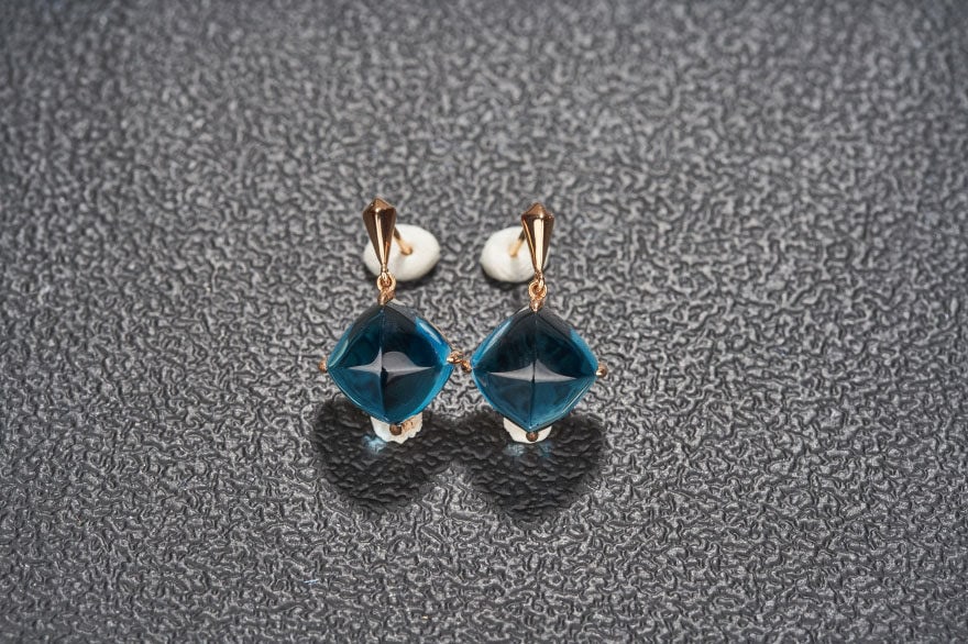 14k Gold 15 Ct Natural Topaz Earrings - 4