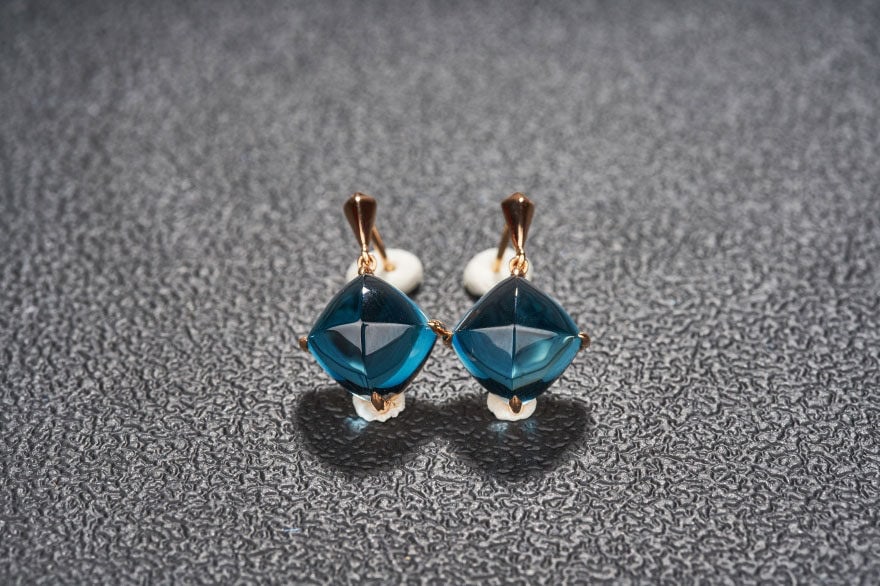 14k Gold 15 Ct Natural Topaz Earrings - 5