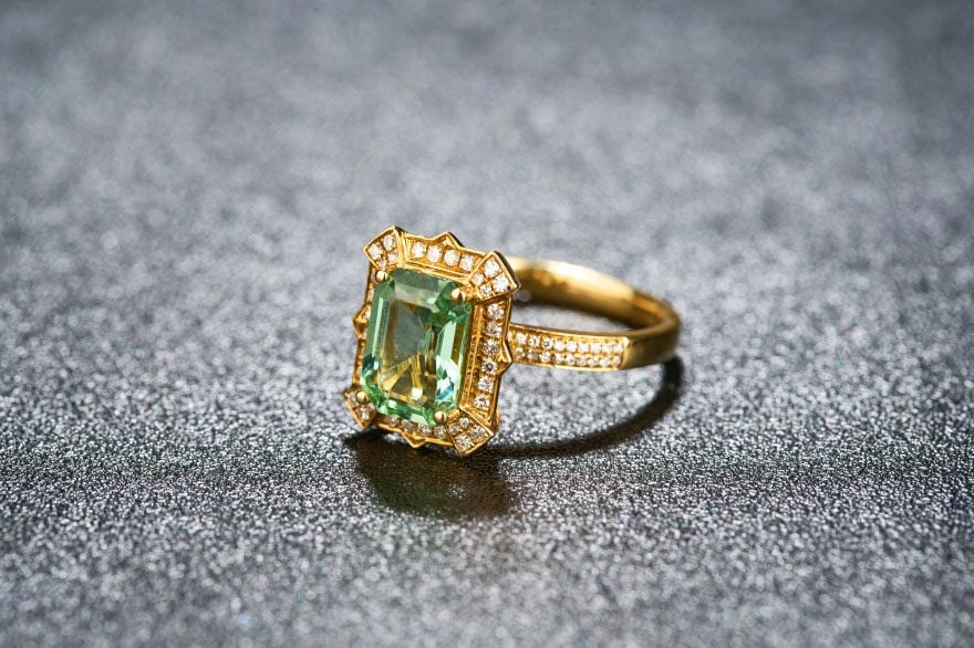 14k Gold 2.4 Ctw Natural Tourmaline & Diamond Ring - 3