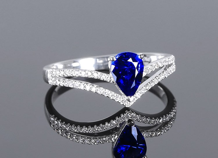 14k Gold 0.92 Ctw Natural Sapphire & Diamond Ring - 3