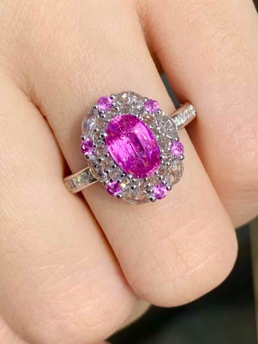 14k Gold 1.22 Ct Natural Sapphire & Diamond Ring - 5