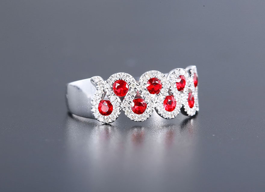 14k Gold 0.78 Ctw Natural Ruby & Diamond Ring - 3