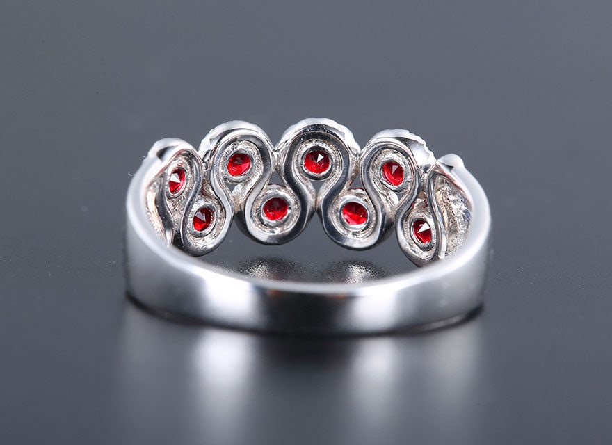 14k Gold 0.78 Ctw Natural Ruby & Diamond Ring - 4