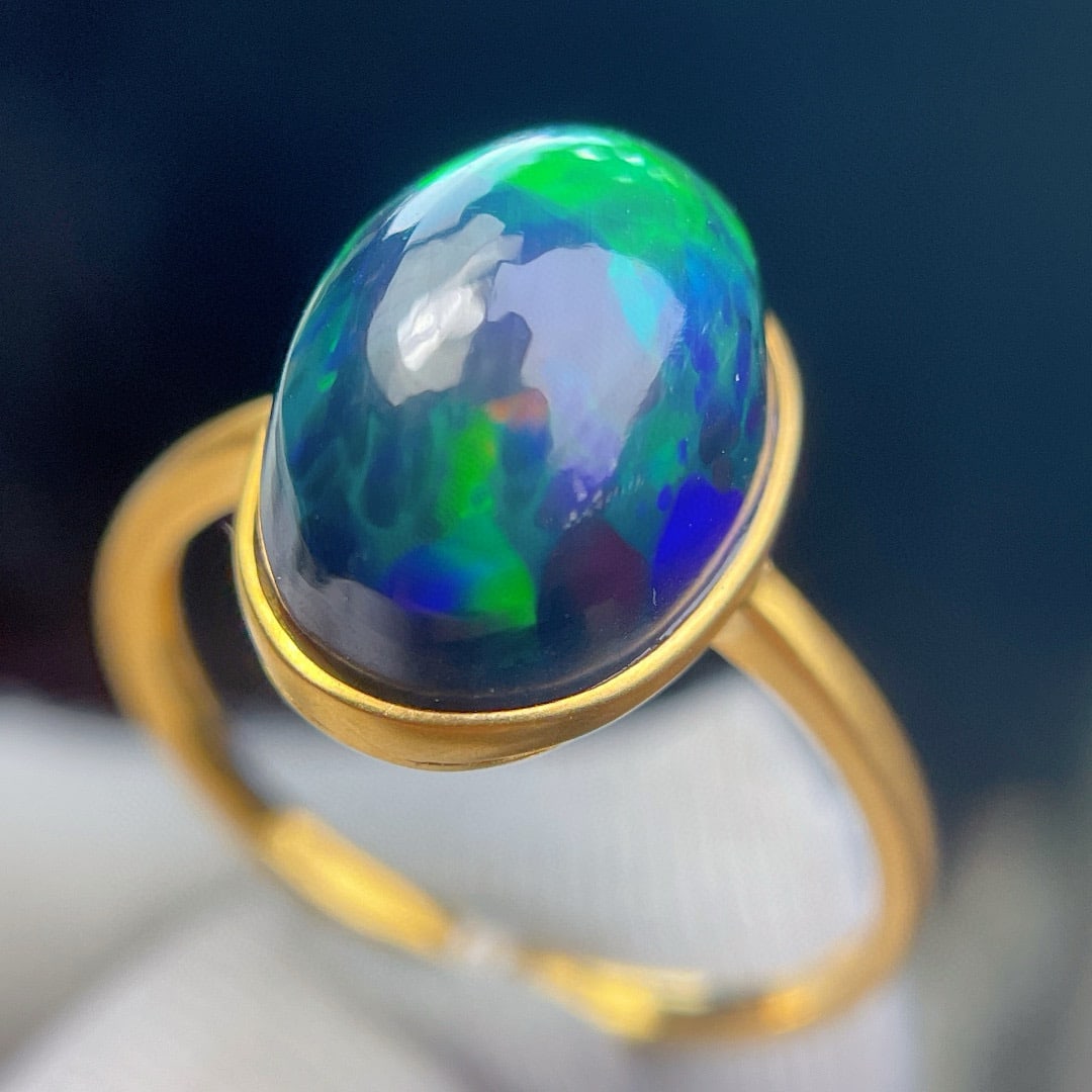 14k Gold 5 Ct Natural Opal Ring - 2