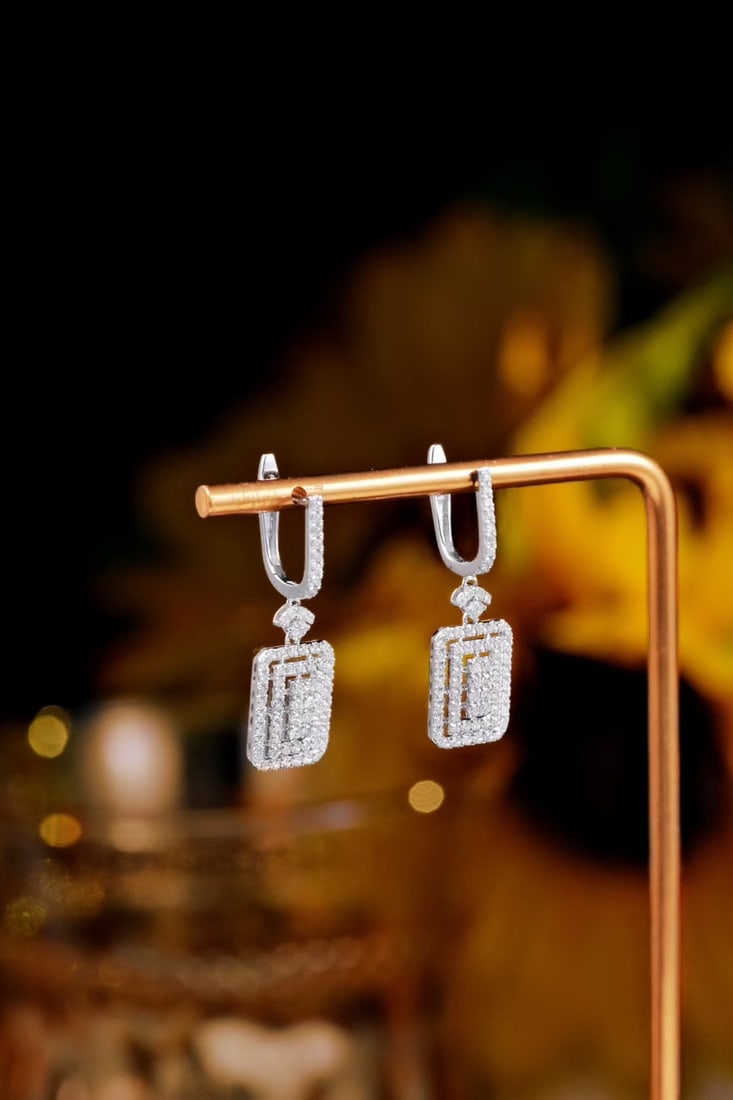 14k Gold 0.8 Ct Natural H Diamond Earrings - 3