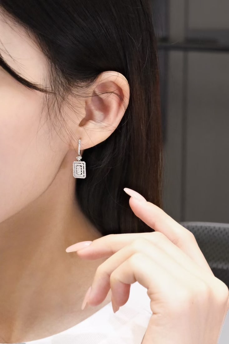 14k Gold 0.8 Ct Natural H Diamond Earrings - 5