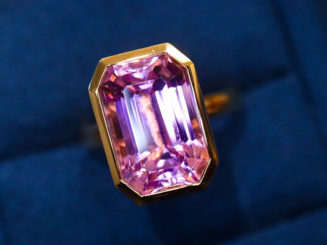 14k Gold 8.50 Ct Natural Kunzite Ring - 2
