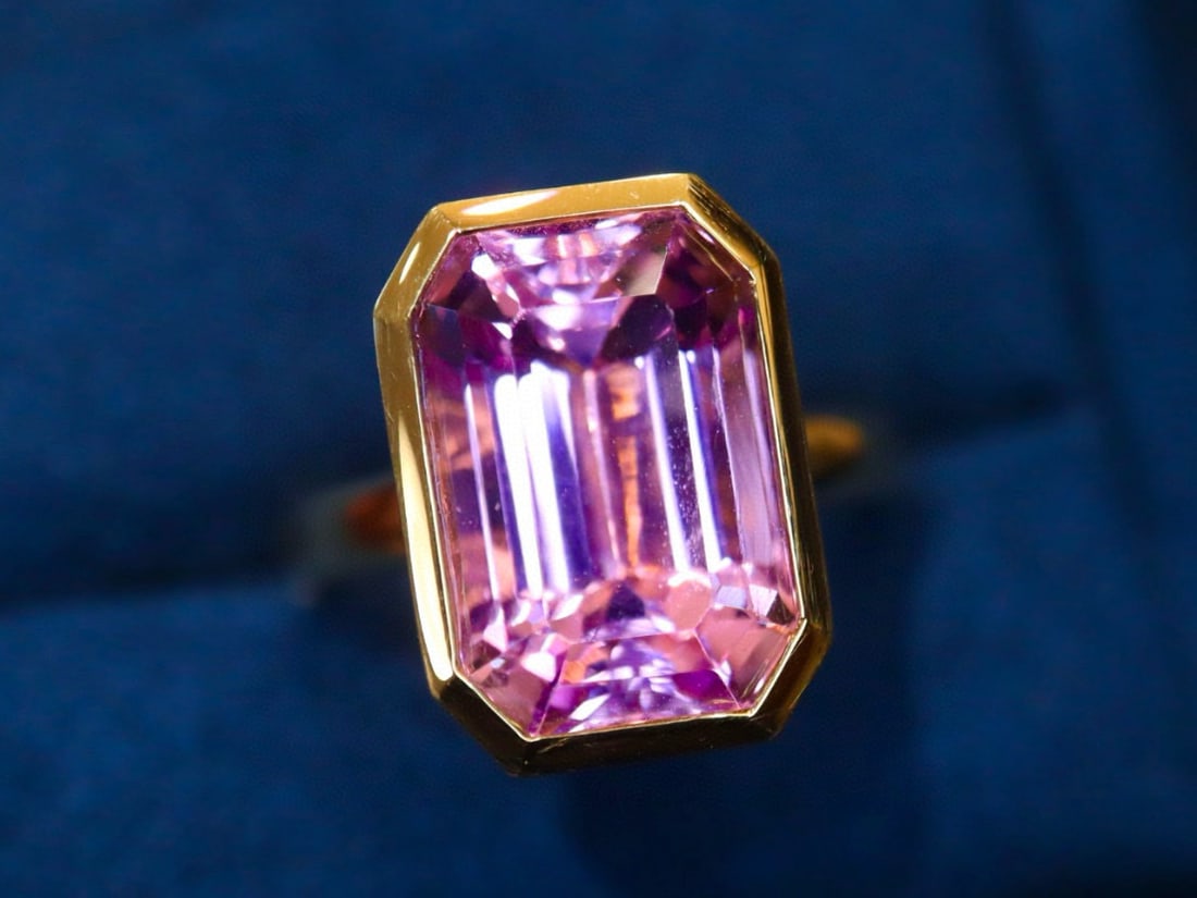 14k Gold 8.50 Ct Natural Kunzite Ring - 3