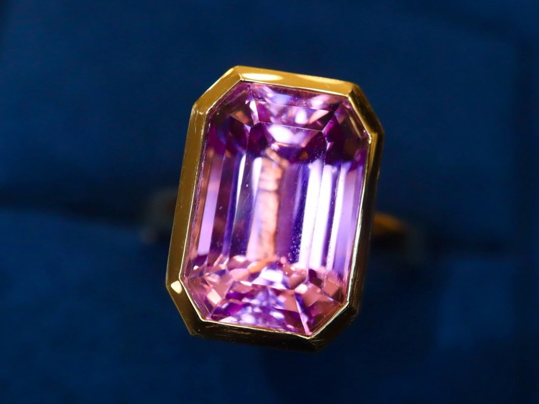 14k Gold 8.50 Ct Natural Kunzite Ring - 5
