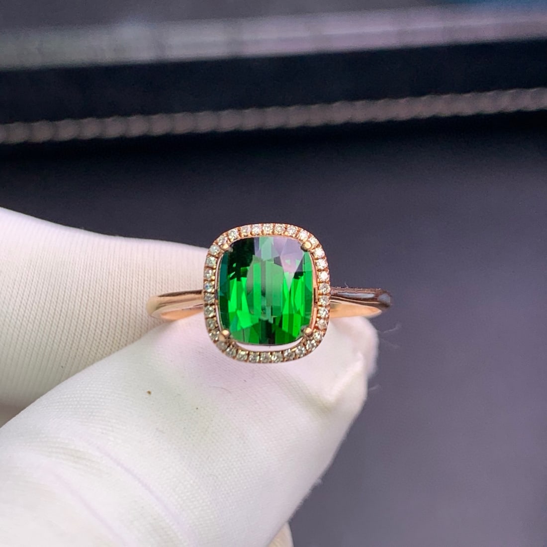 14k Gold 1.9 Ct Natural Tourmaline & Diamond Ring - 2