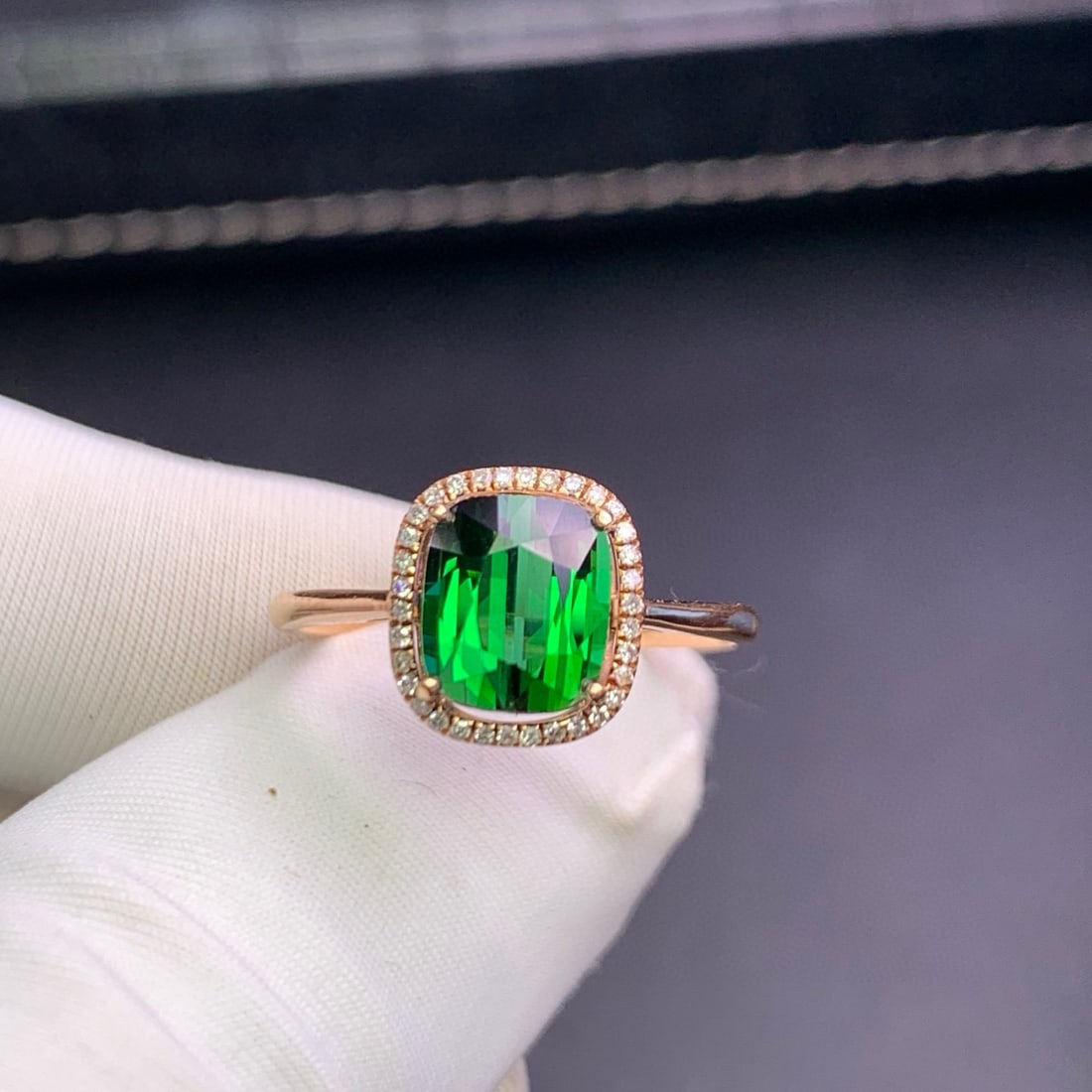 14k Gold 1.9 Ct Natural Tourmaline & Diamond Ring - 7