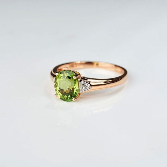 14k Gold 1.85 Ct Natural Tourmaline & Diamond Ring - 3