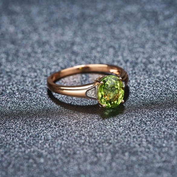 14k Gold 1.85 Ct Natural Tourmaline & Diamond Ring - 5