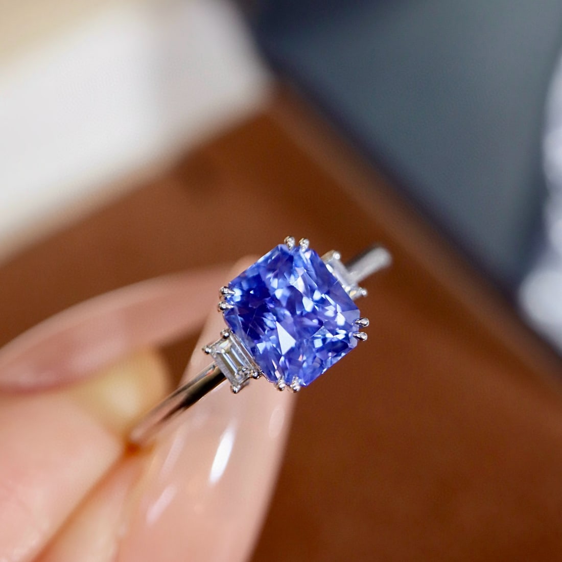 14k Gold 2.14 Ctw Natural Sapphire & Diamond Ring - 3