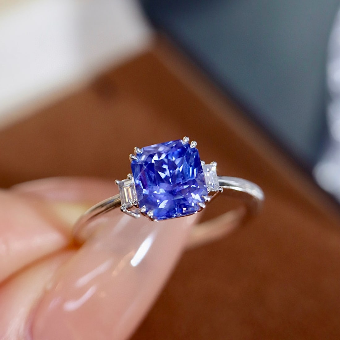 14k Gold 2.14 Ctw Natural Sapphire & Diamond Ring - 4