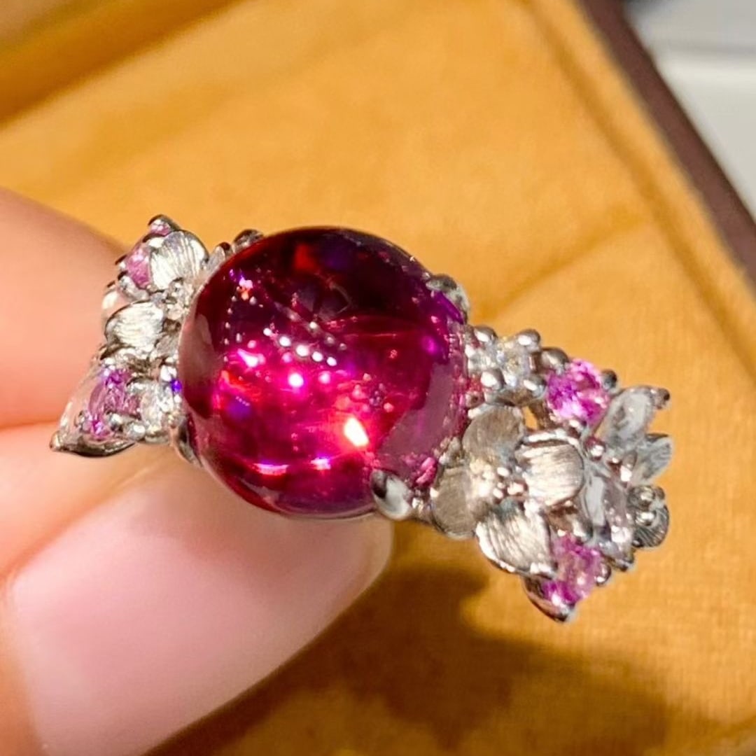 14k Gold 4.65 Ct Natural Tourmaline & Diamond Ring - 2