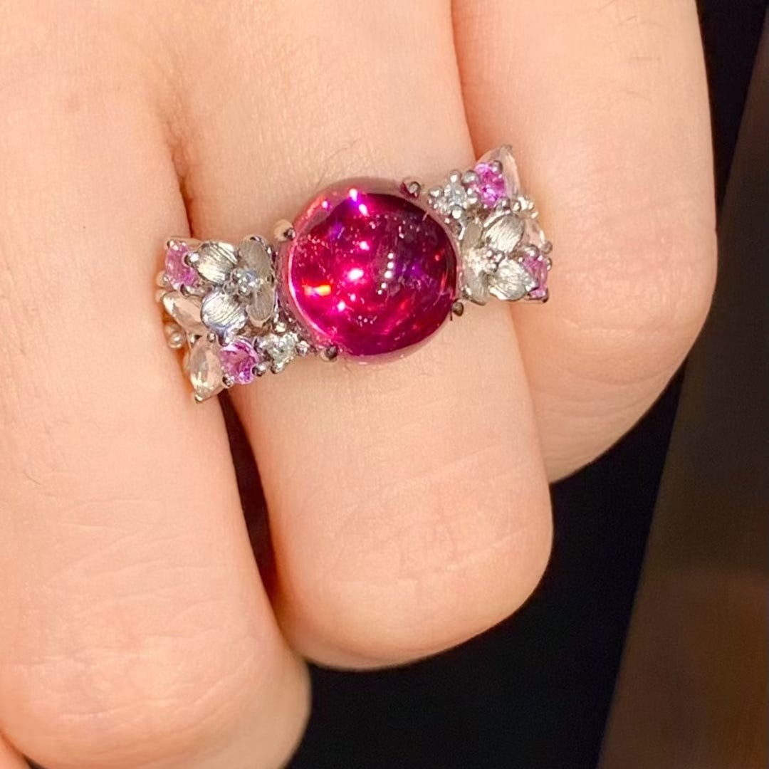 14k Gold 4.65 Ct Natural Tourmaline & Diamond Ring - 3