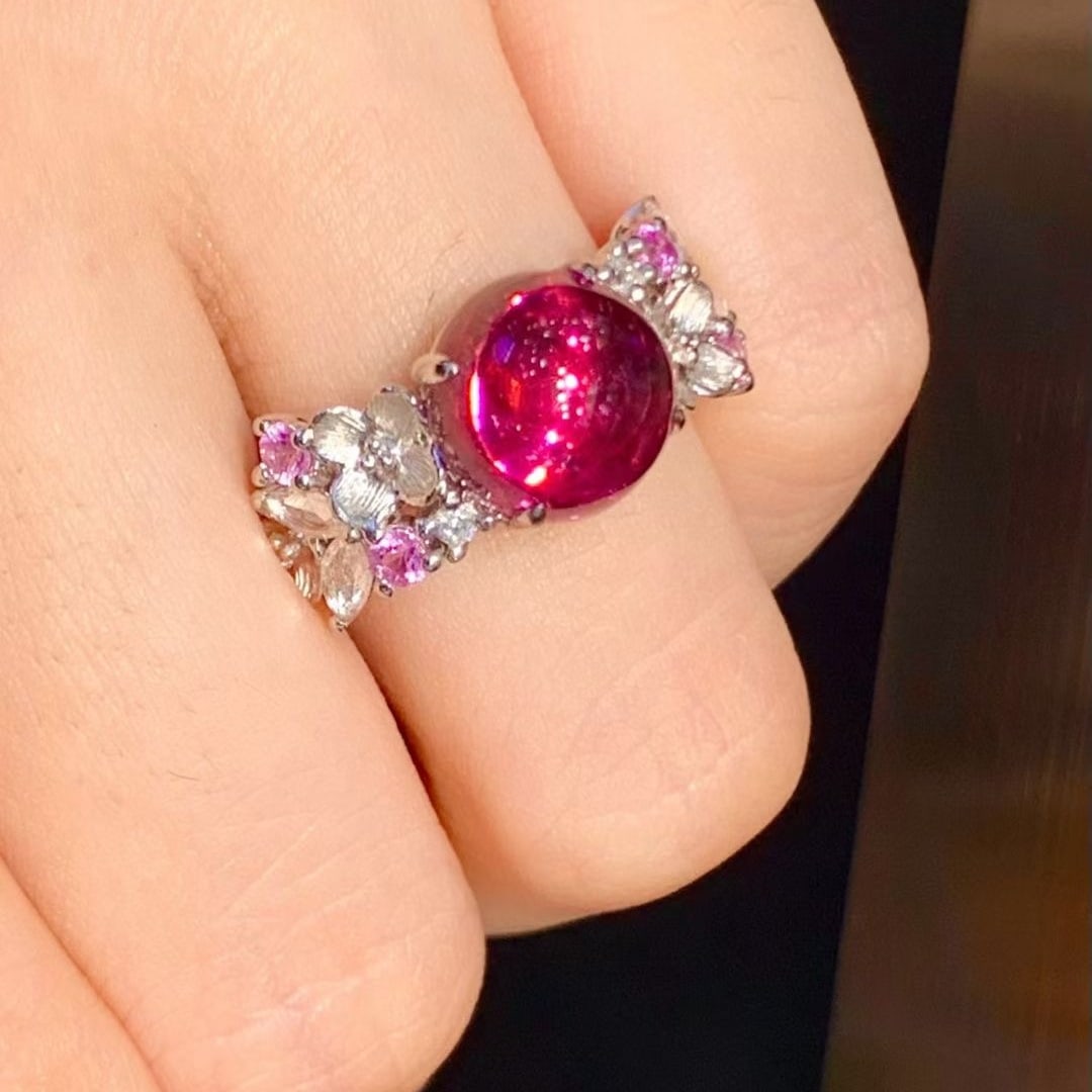 14k Gold 4.65 Ct Natural Tourmaline & Diamond Ring - 4