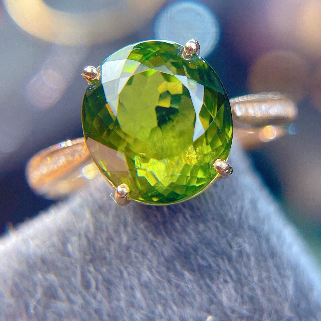 14k Gold 5.75 Ct Natural Tourmaline & Diamond Ring - 5